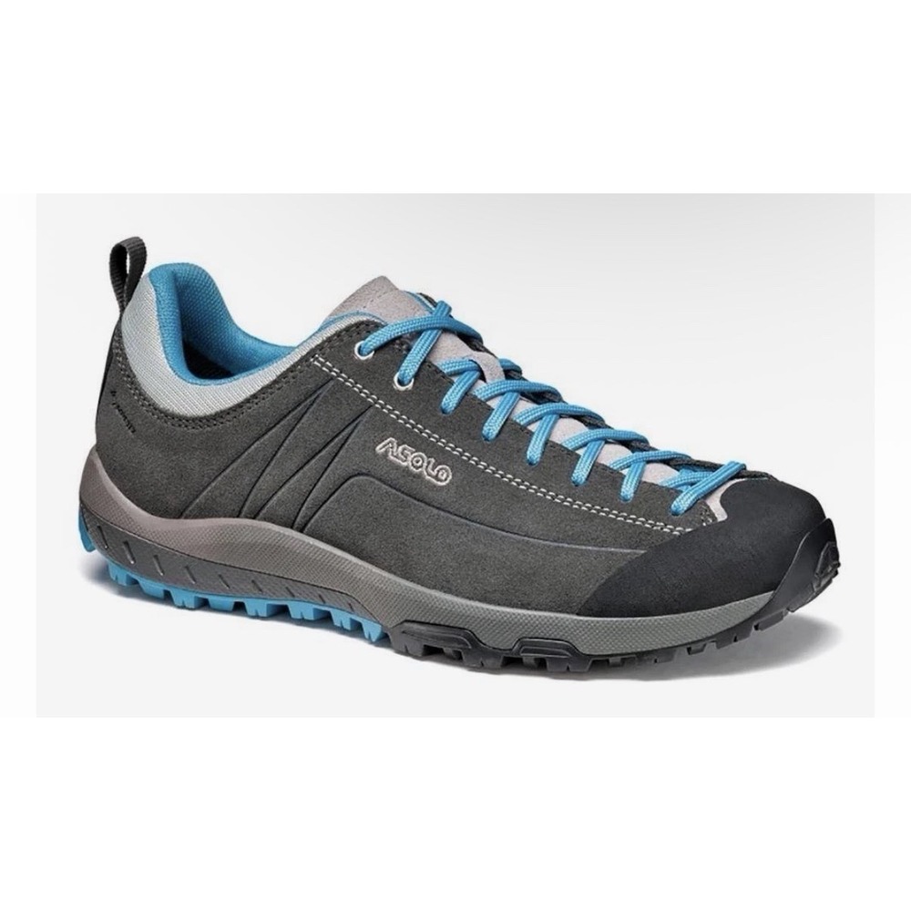 NIB ASOLO Space GV Hiking Shoe Goretex Women's 8.5 Gray Blue Vibram $170